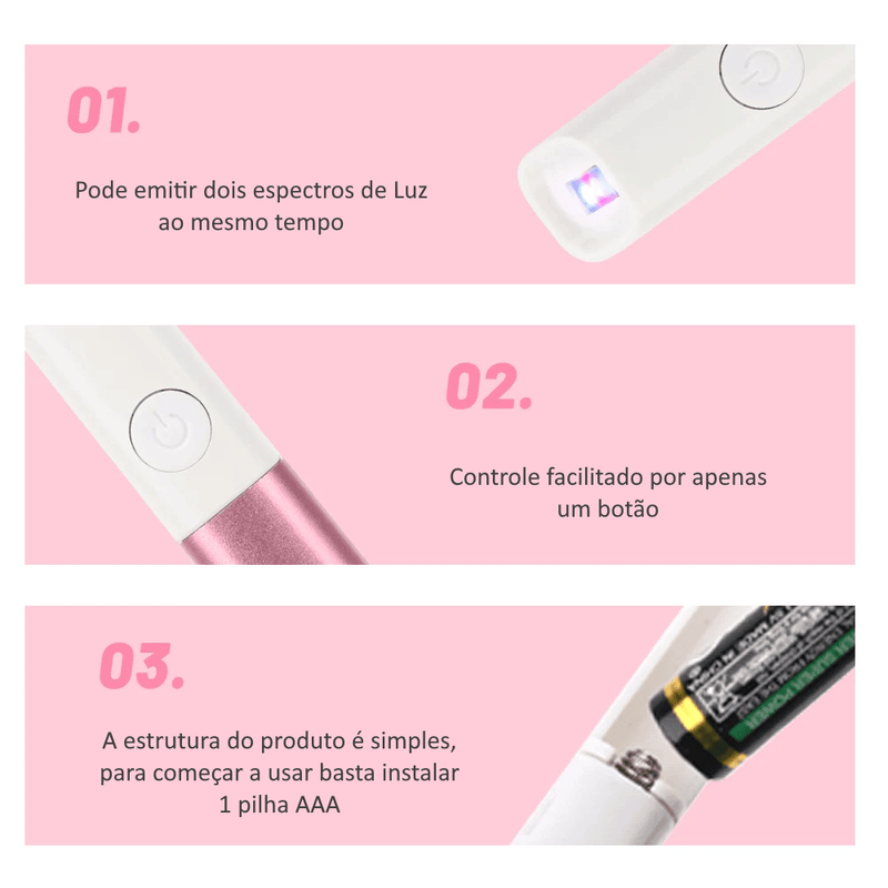 CLEAR™ Caneta de LED Terapia Anti Acne - VitaLux