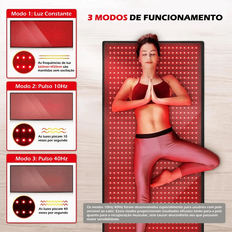MUSCLE FIX™ Tapete de Luz LED Vermelha e Infravermelha