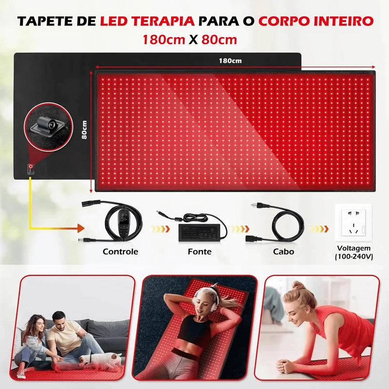 MUSCLE FIX™ Tapete de Luz LED Vermelha e Infravermelha